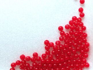Korálky plast kuličky 4 mm červené 100 ks